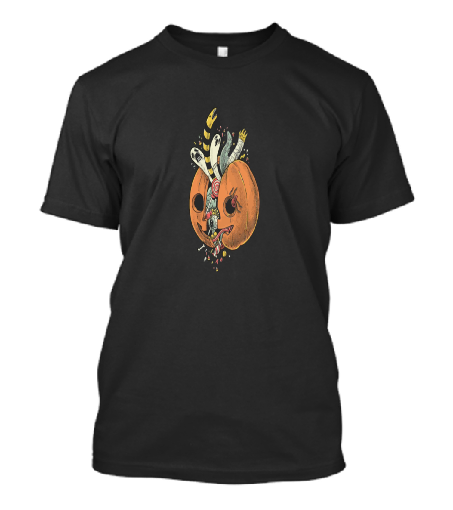 Pumpkin Remix Candy Monster With Ghosts And Serpent T-Shirt