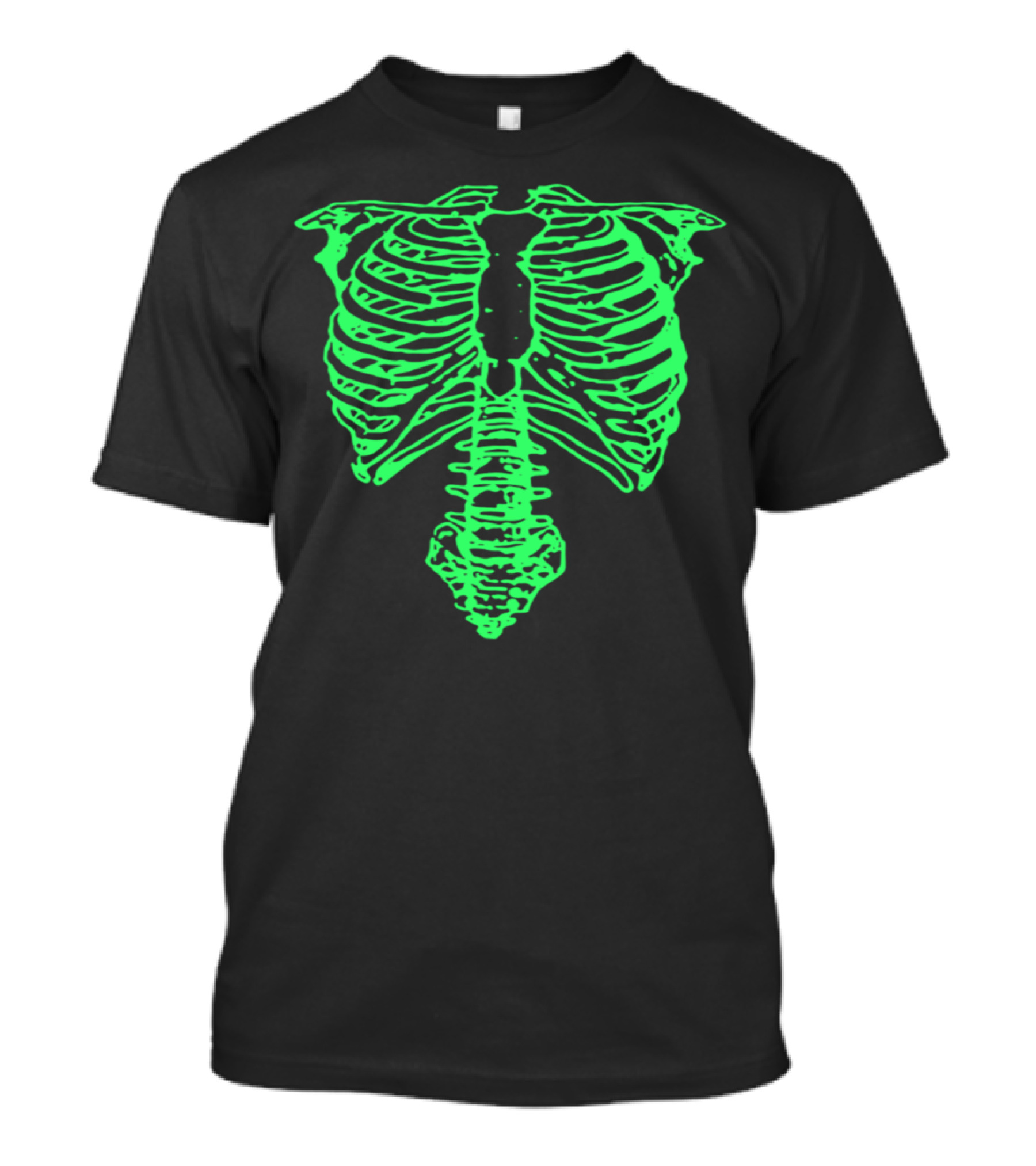 Glow In The Dark Skeleton Rib Cage And Spine T-Shirt