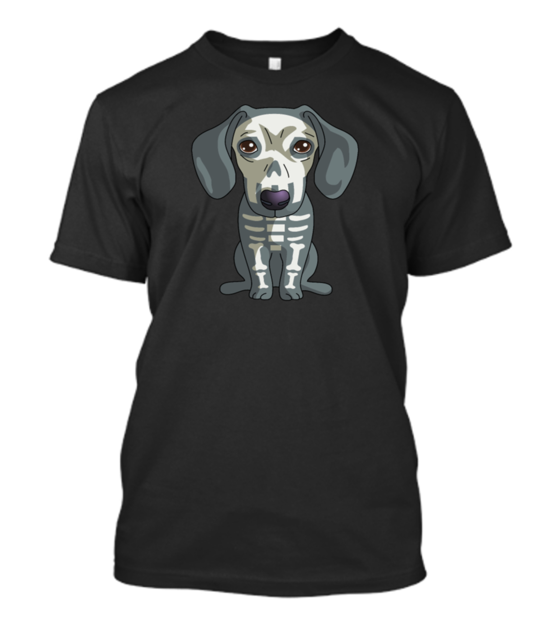 Cute Dachshund Skeleton Funny Skeleton Dog Halloween Spooky Novelty T-Shirt