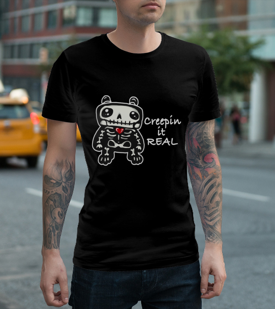 Creepin it Real Skeleton Halloween T-Shirt