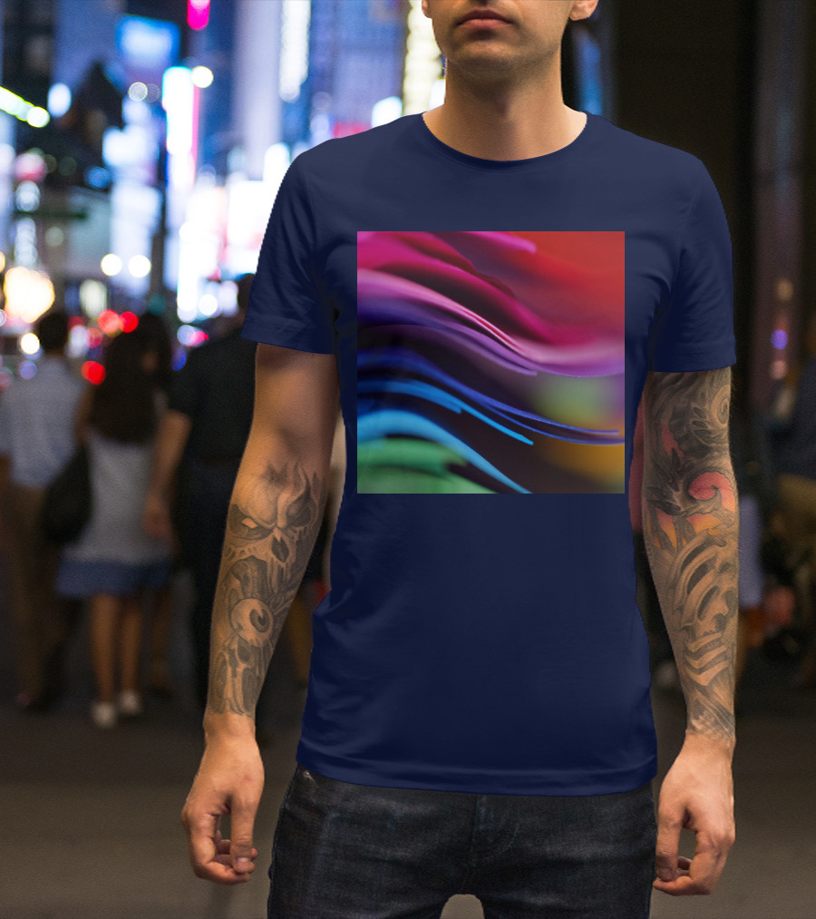 Colorful Abstract Waves In Gradient Spectrum T-Shirt