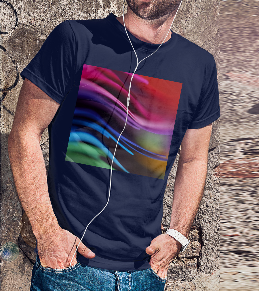Colorful Abstract Waves In Gradient Spectrum T-Shirt