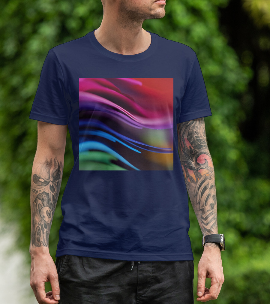 Colorful Abstract Waves In Gradient Spectrum T-Shirt