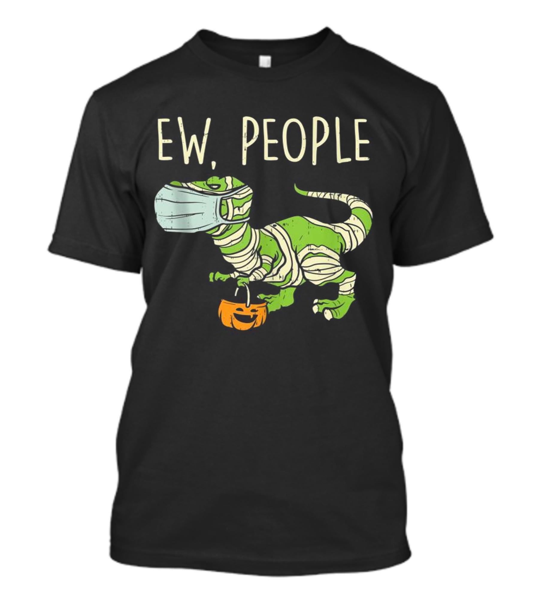 Ew People Halloween Dinosaur Mummy With Pumpkin T-Shirt