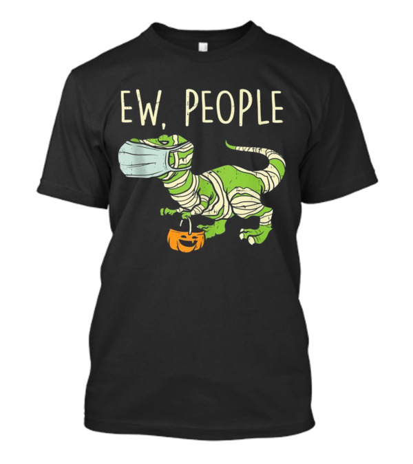Ew People Halloween Dinosaur Mummy With Pumpkin T-Shirt