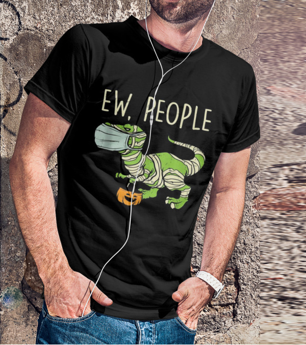 Ew People Halloween Dinosaur Mummy With Pumpkin T-Shirt