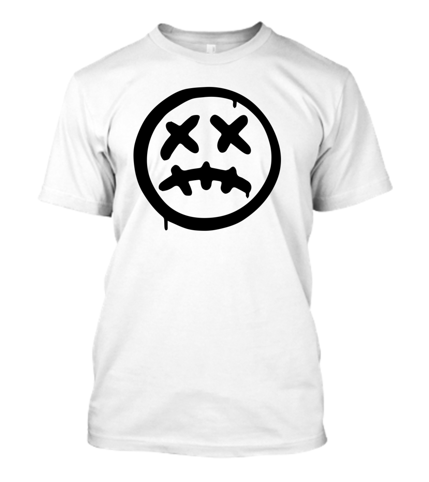 Brush Sad Face Dripping Crossed Eyes Mouth T-Shirt