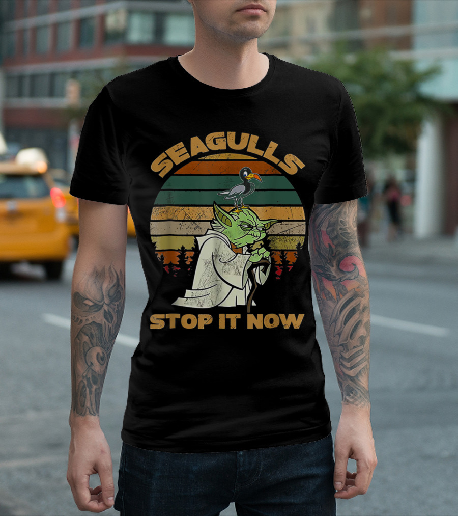Seagulls Stop It Now Funny Song Vintage T-Shirt