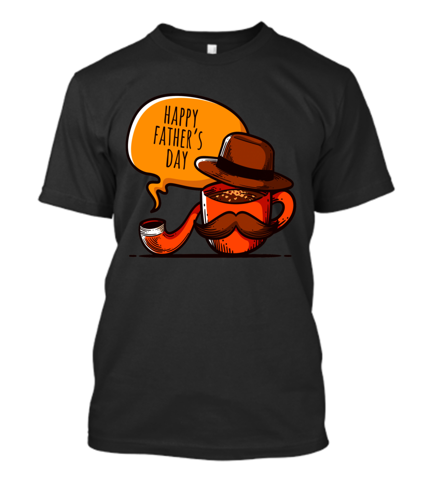 Happy Father's Day Coffee Cup With Hat And Mustache T-Shirt