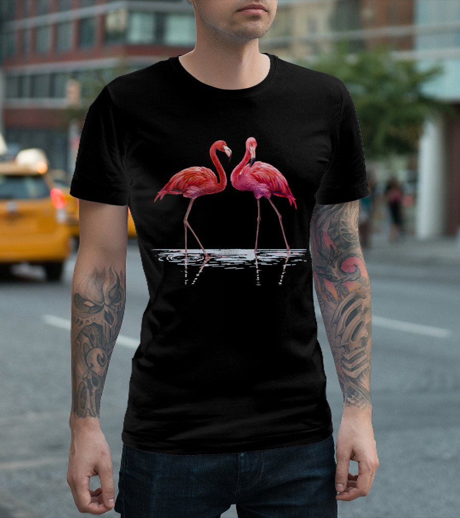 FLAMINGO OASIO Two Flamingos Reflected In Water T-Shirt
