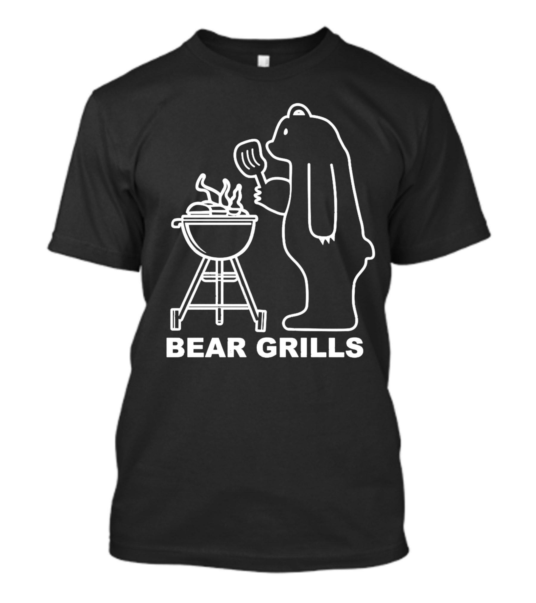 Bear Grills Funny Camping Barbeque TV Joke For Men Ladies Kids Camp Enthusiasts T-Shirt