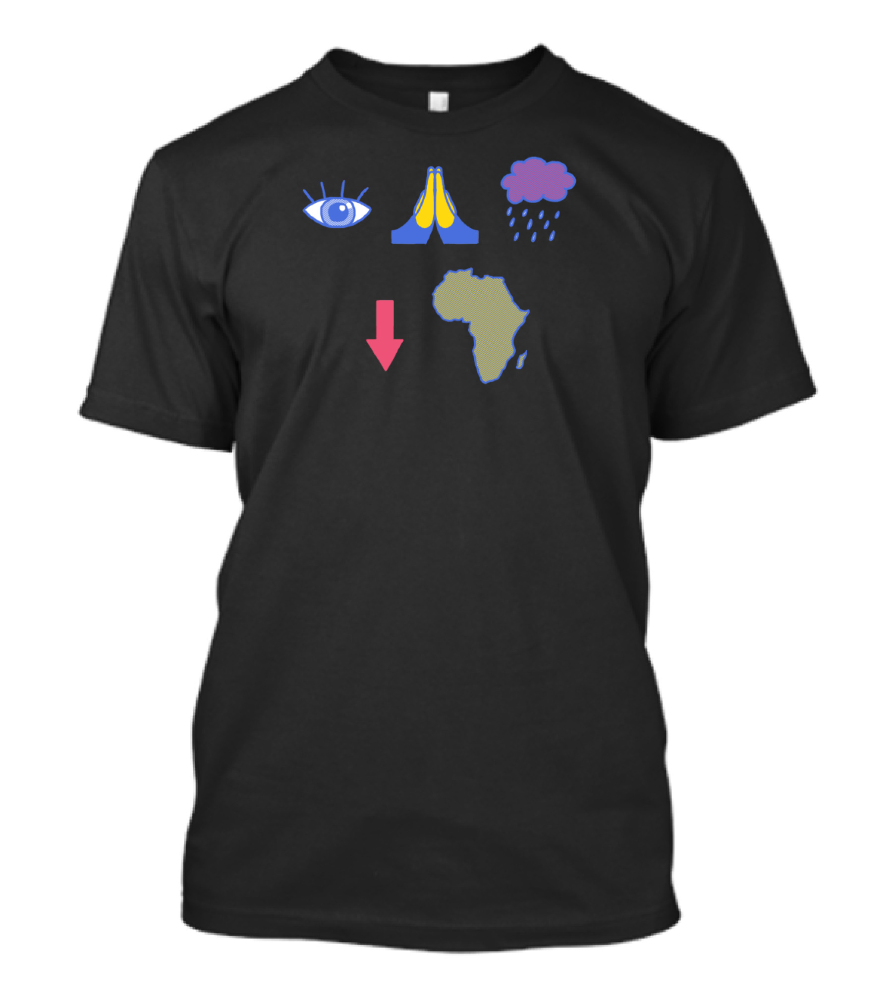 Eye Pray Rain Africa Emoji Symbols T-Shirt