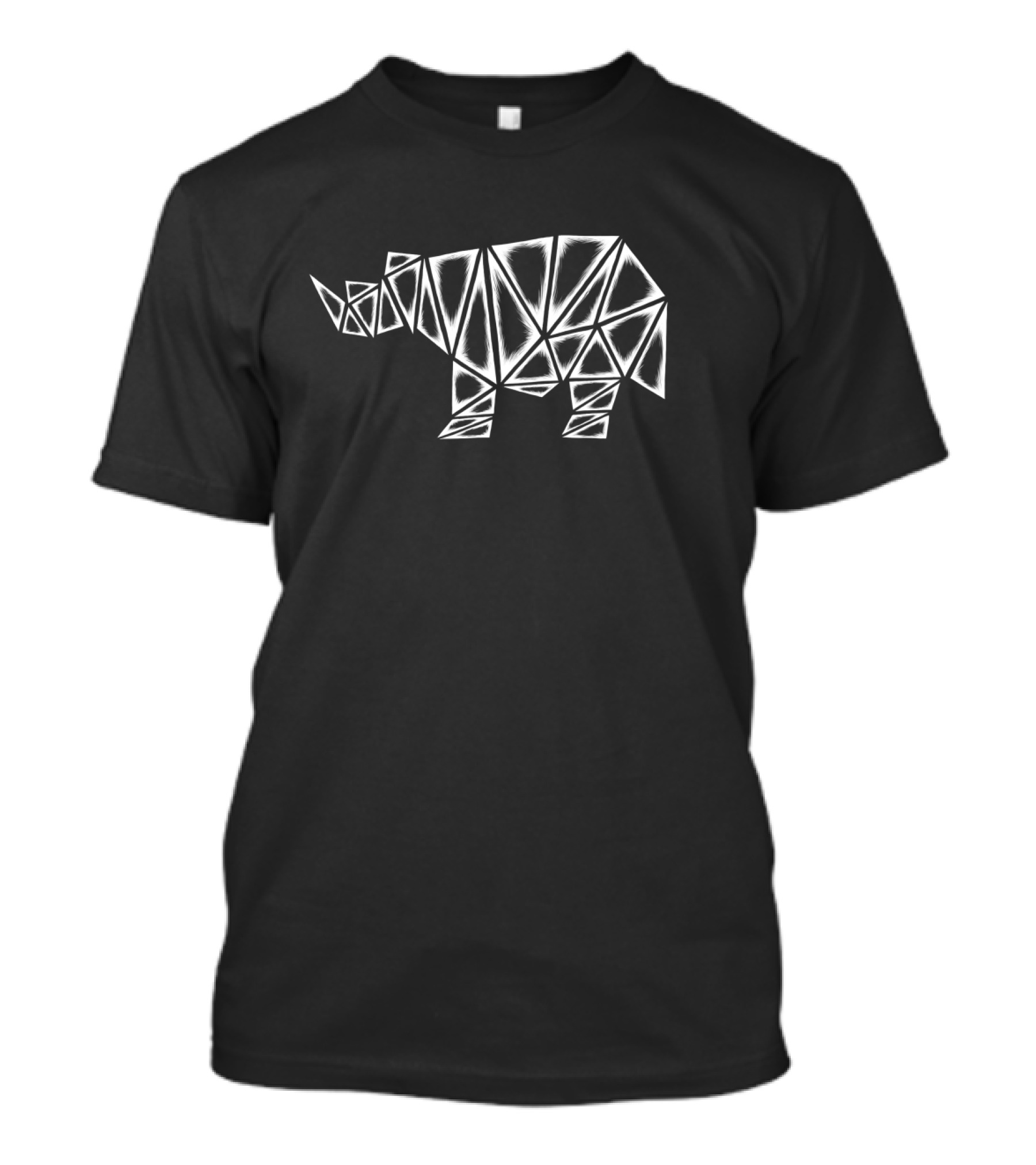 Rhino Geometric White Outline T-Shirt