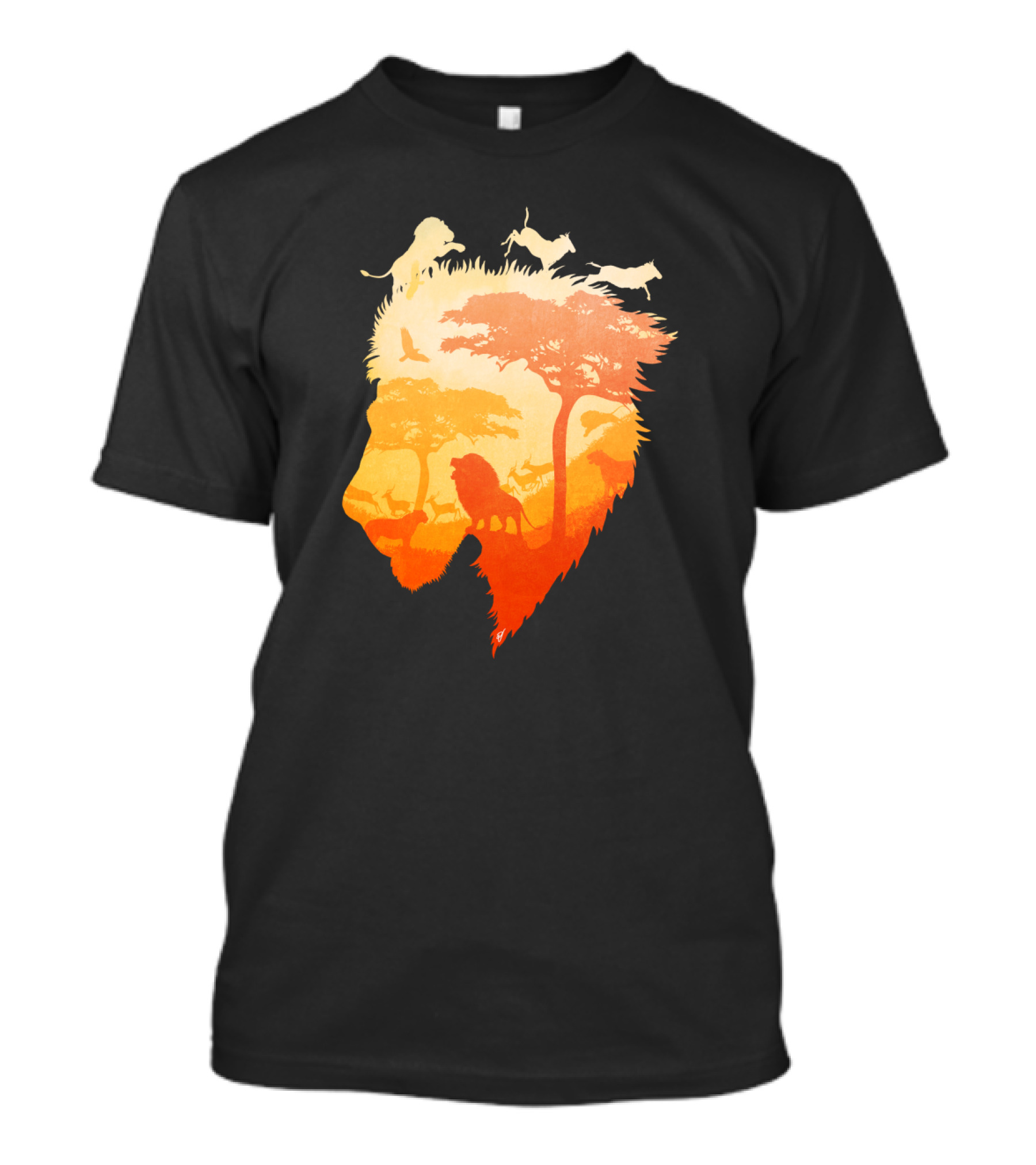 The Soul Of A Lion African Savanna Silhouette With Wildlife And Sunset Elements T-Shirt