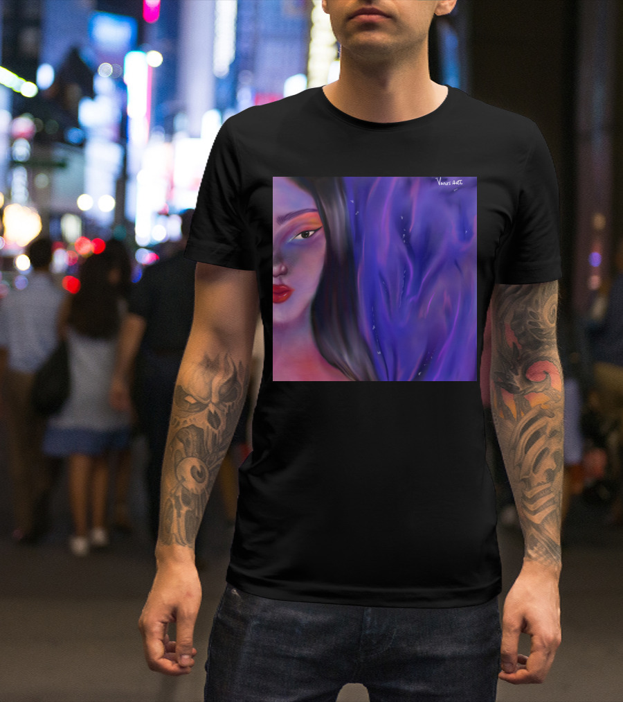 Venus Art Colorful Skin Purple Abstract T-Shirt