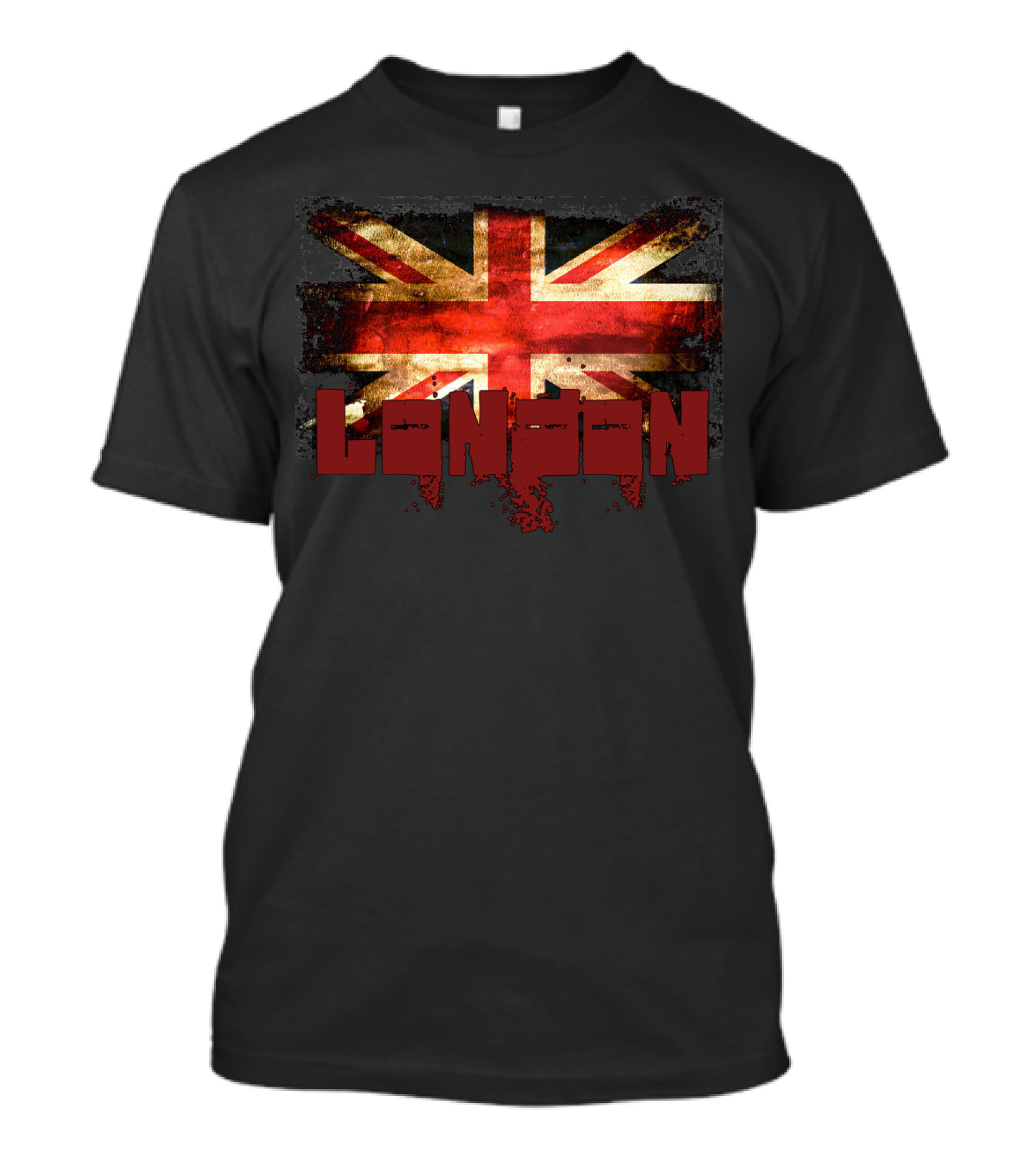 Distressed Union Jack With Bold London Text T-Shirt