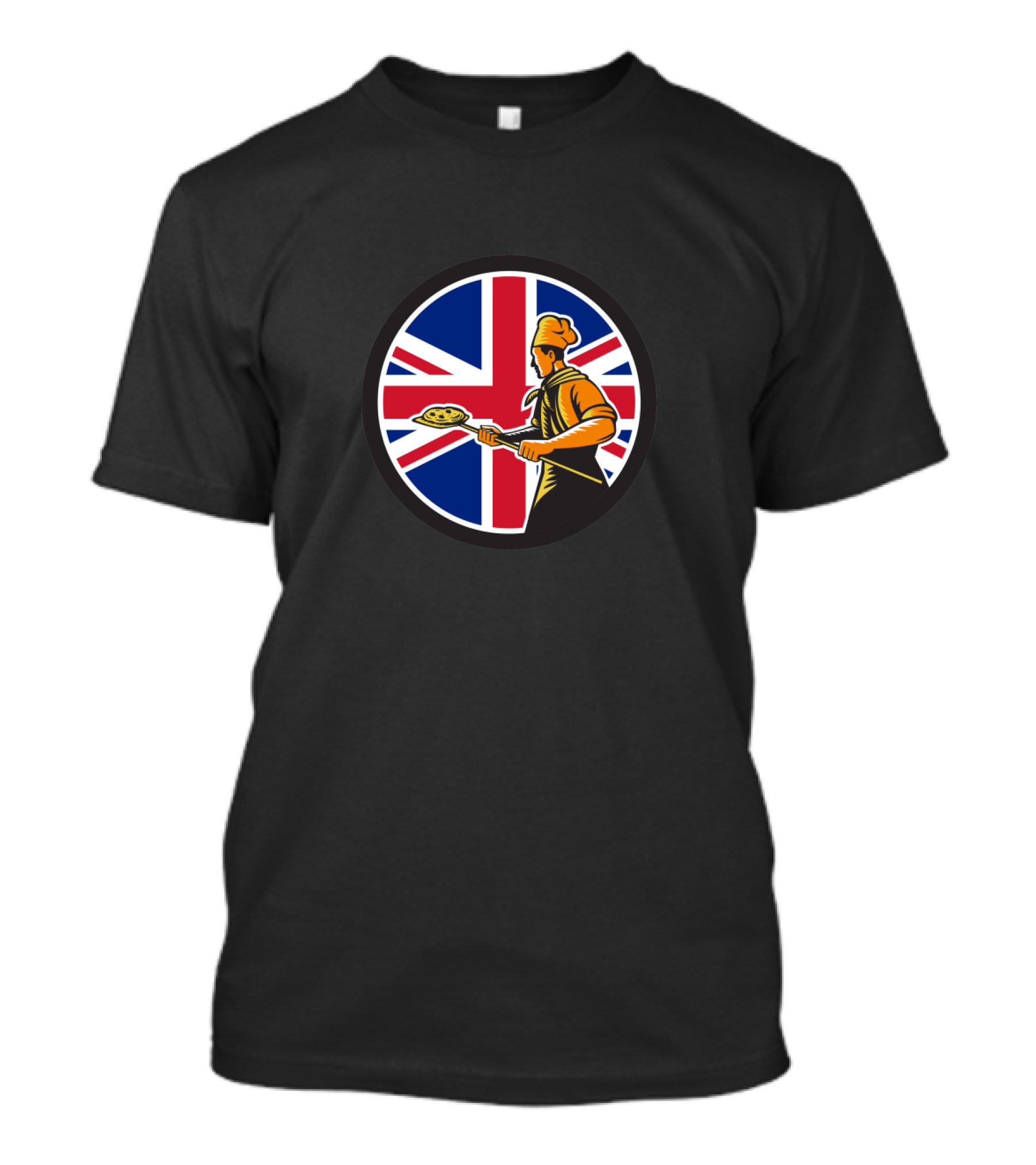 Union Jack Flag Pizza Baker Icon British T-Shirt