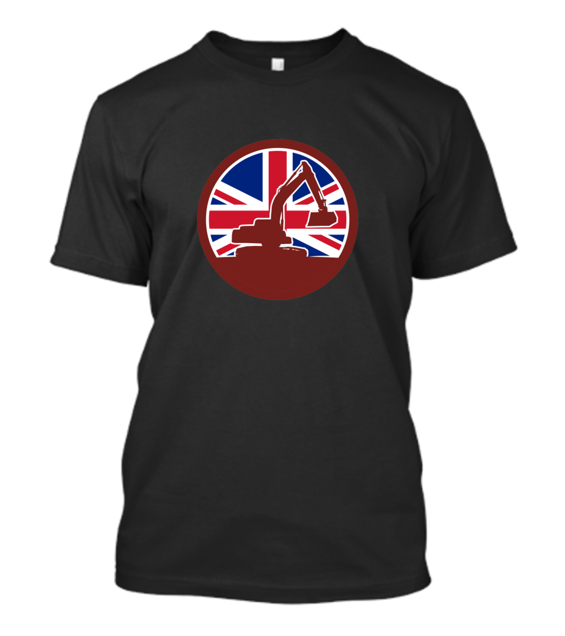 Union Jack British Mechanical Digger Emblem T-Shirt