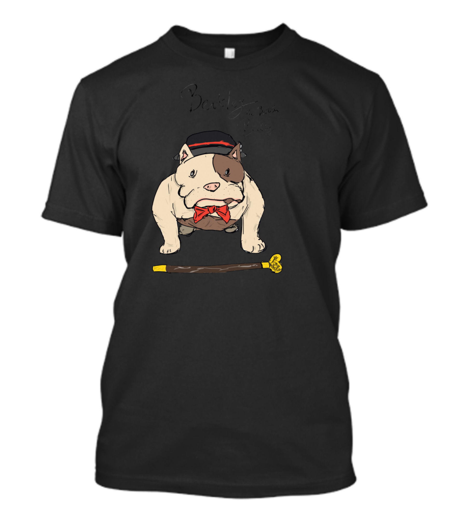 Bentley The British Bulldog With Top Hat And Bowtie T-Shirt