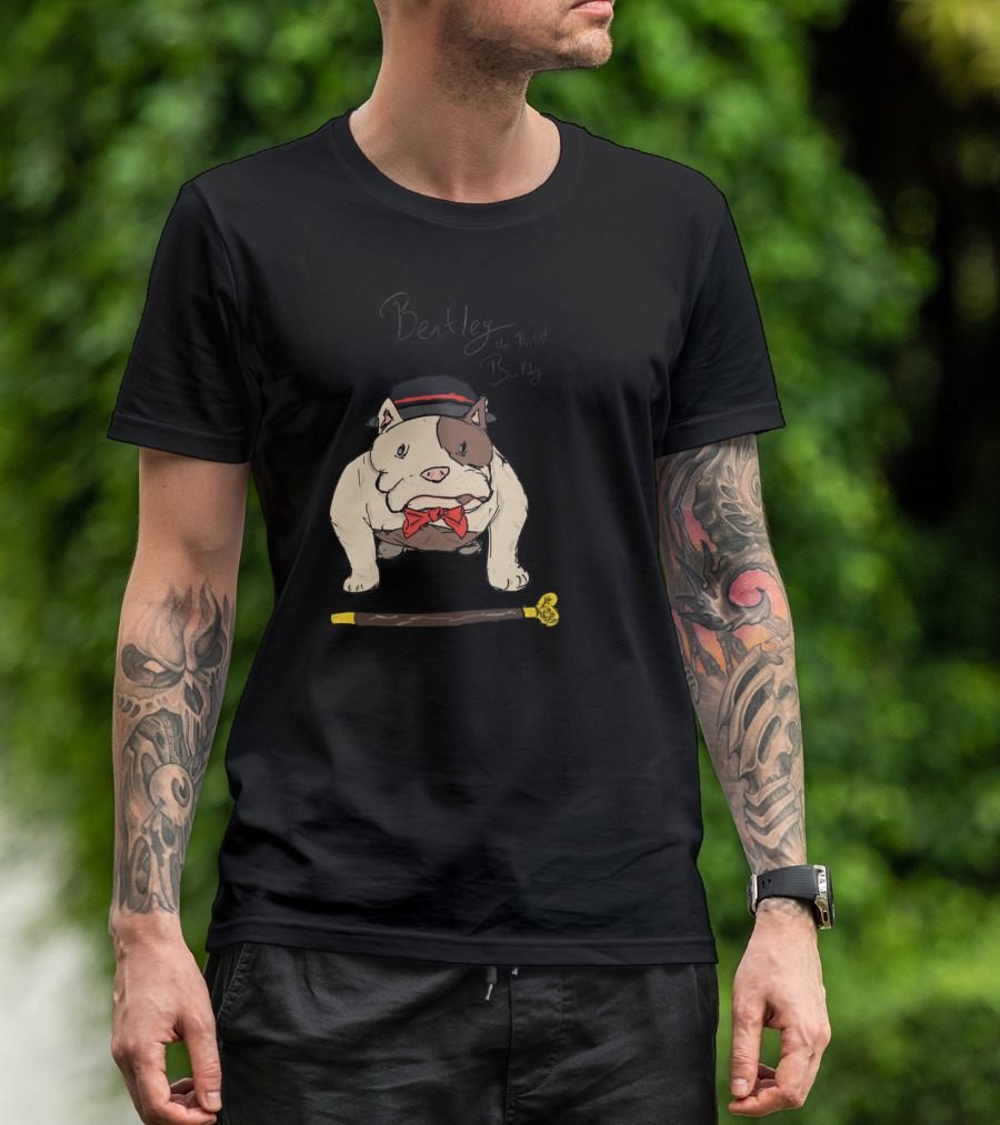 Bentley The British Bulldog With Top Hat And Bowtie T-Shirt