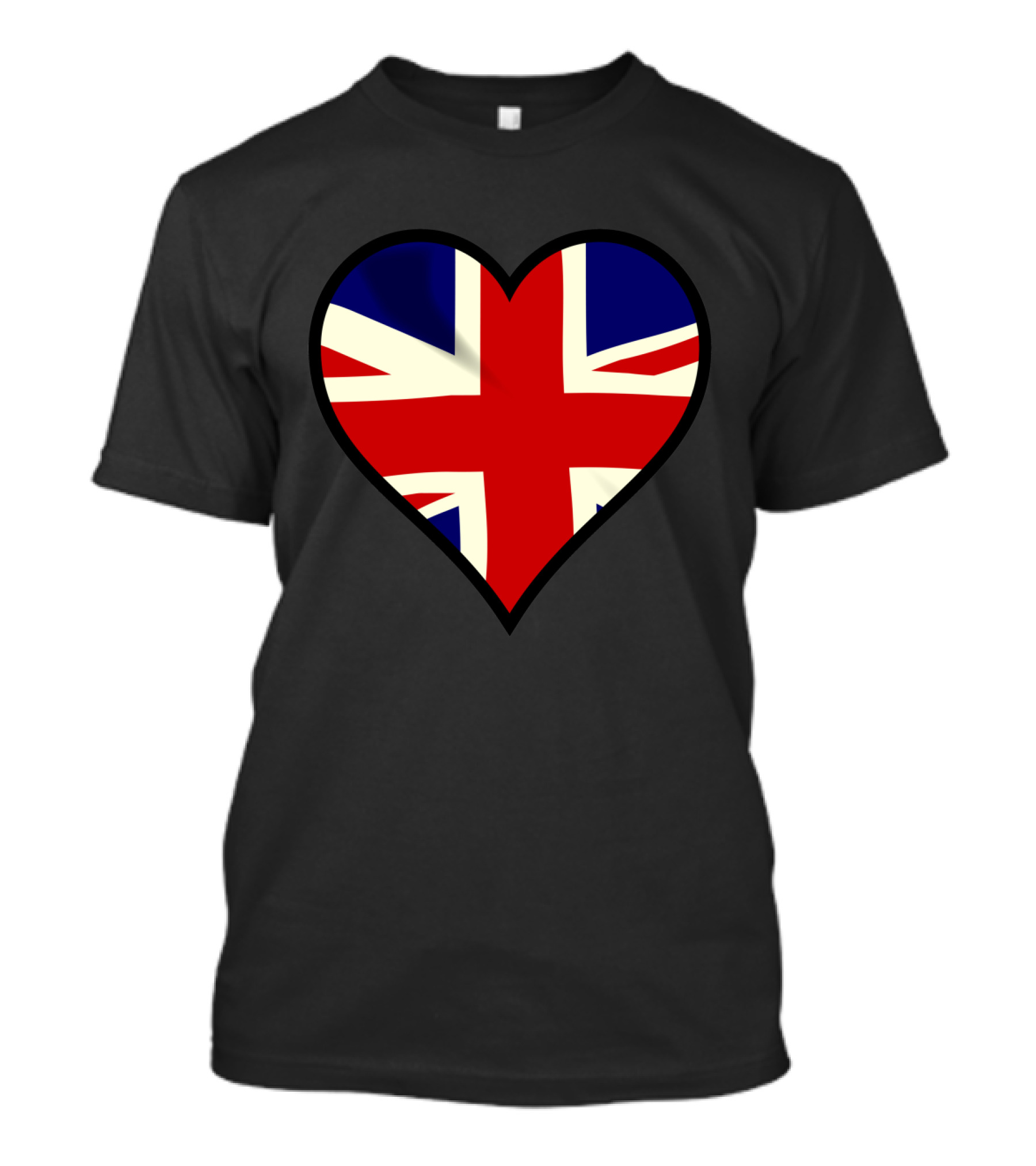 Union Jack Heart Flag Emblem 'Love Britain' T-Shirt