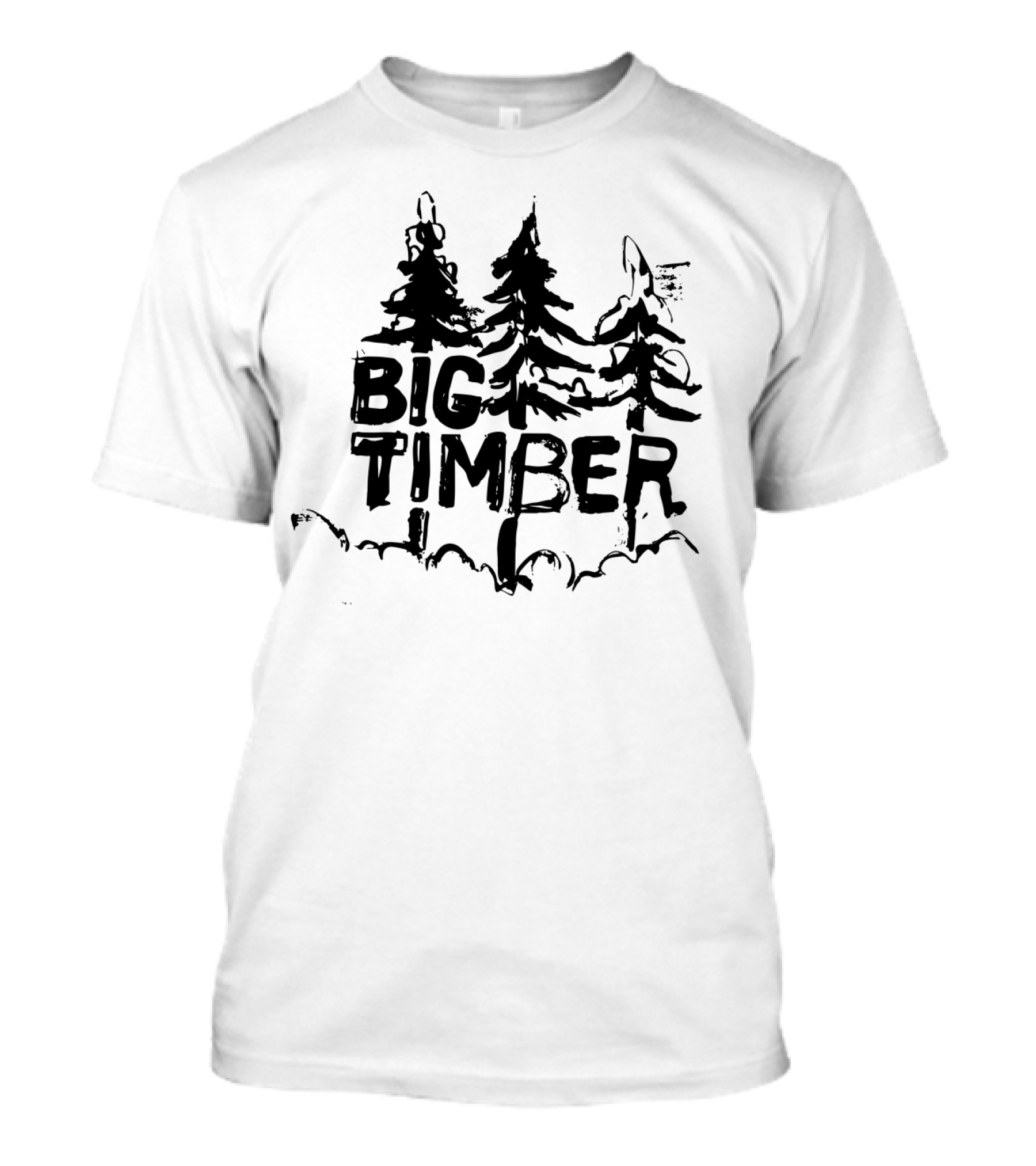 Big Timber Forest Silhouette With Evergreen Trees T-Shirt