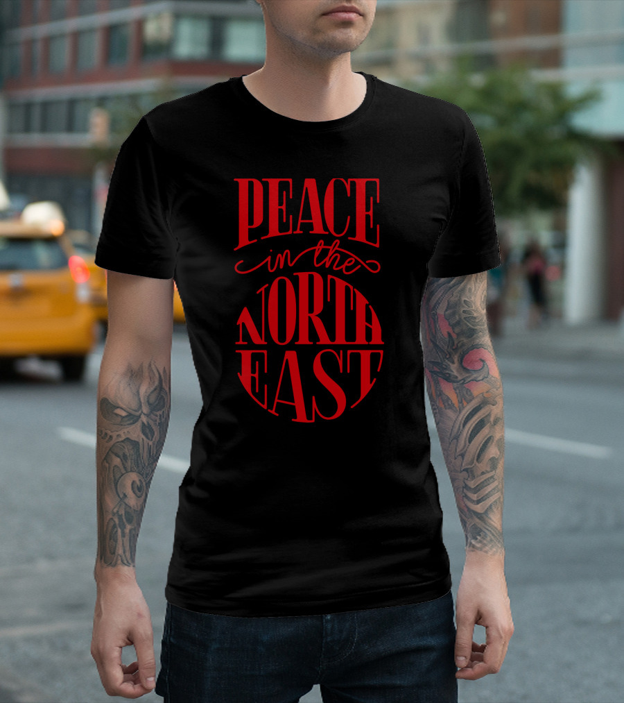 Peace in the Northeast Red Script T-Shirt