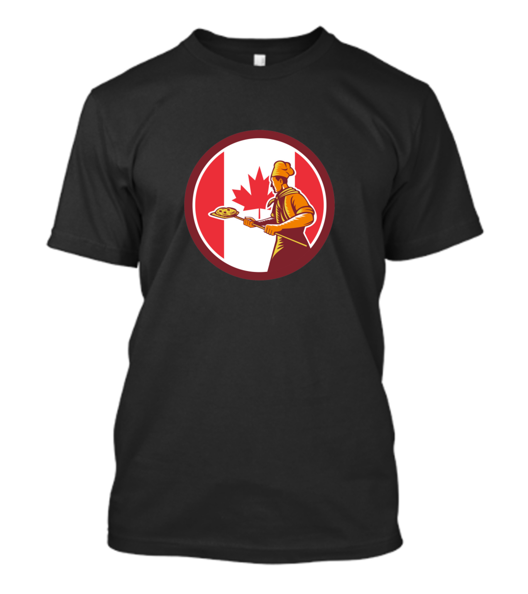 Canadian Pizza Baker With Canada Flag Emblem T-Shirt