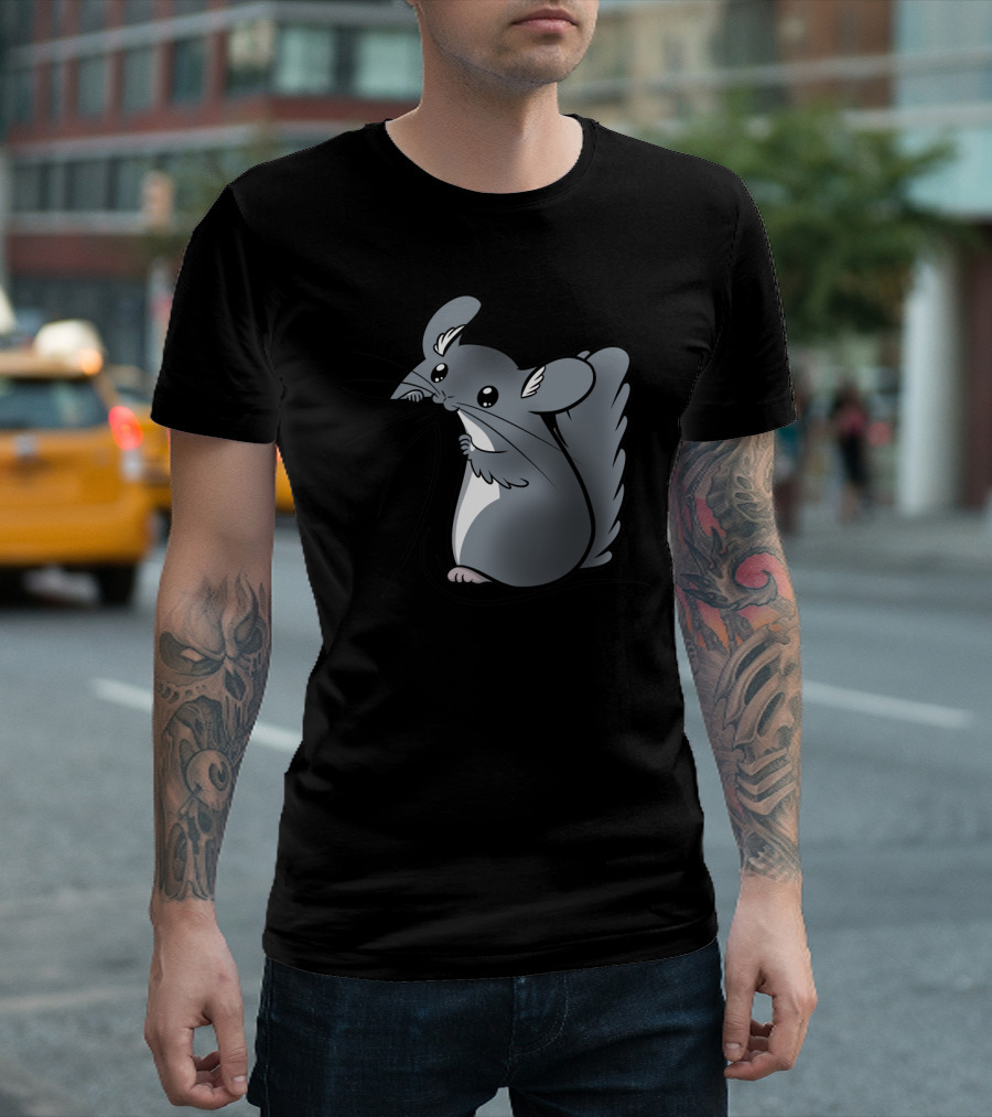 Chinchilla Noms Cute Adorable Furry Pet Eating T-Shirt