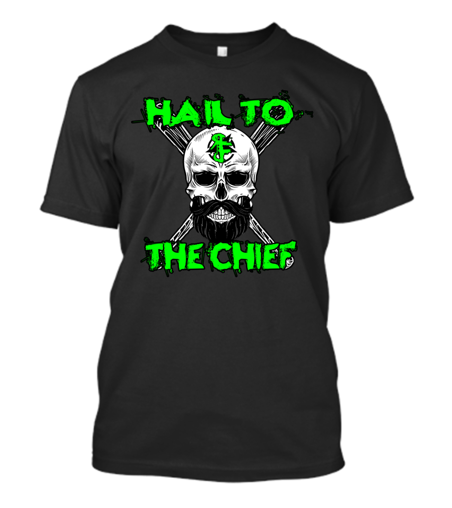 Hail To The Chief Skull Anchor Crossbones Bearded T-Shirt