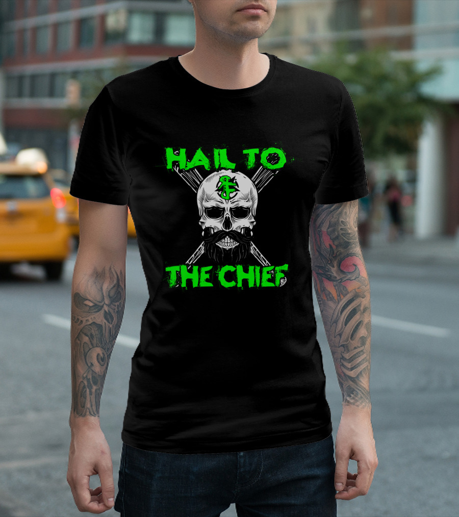 Hail To The Chief Skull Anchor Crossbones Bearded T-Shirt