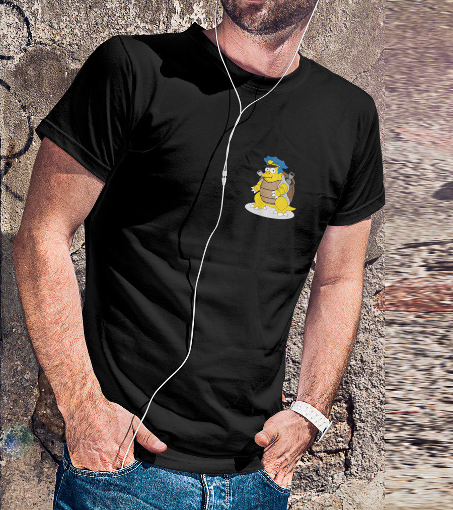Chief Wiggum Meets Blastoise Mashup Character T-Shirt