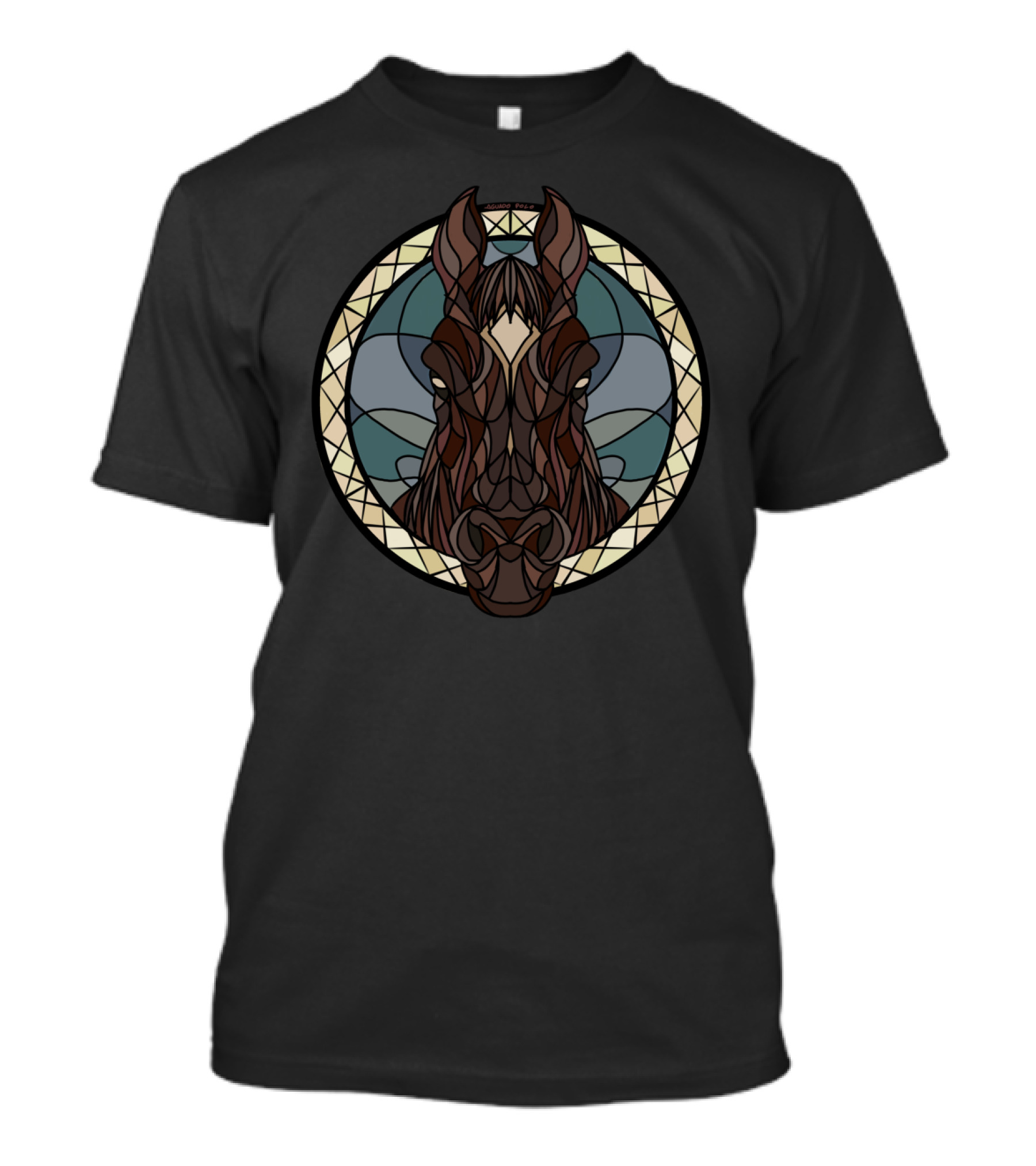 Stained Glass Horse Head Art Nouveau T-Shirt