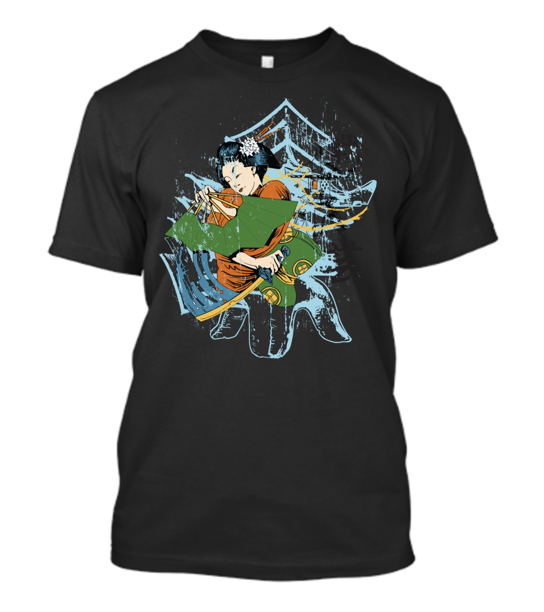 Geisha Elegance With Traditional Japanese Samurai Elements T-Shirt
