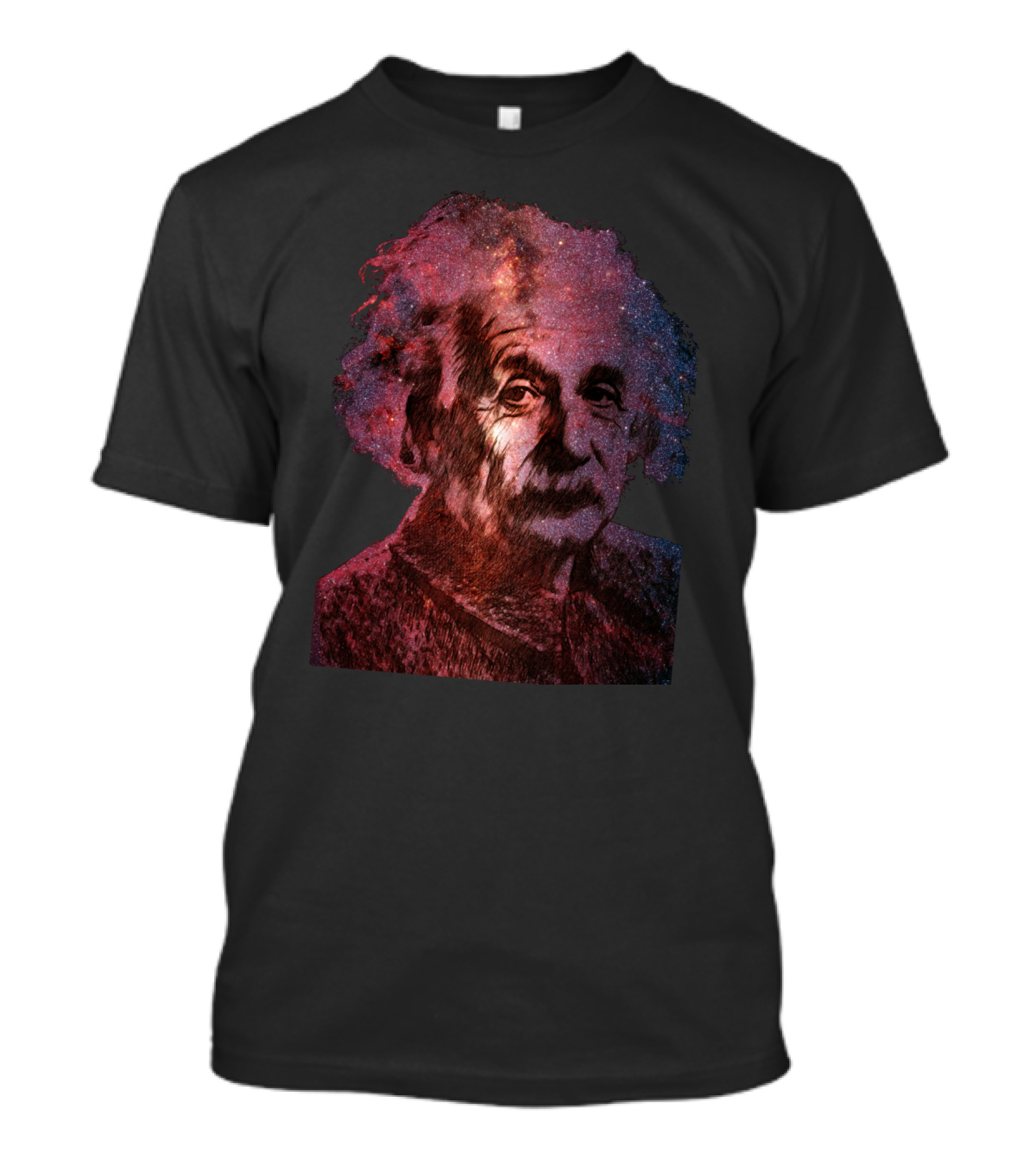 Cosmic Milky Einstein Galaxy Portrait A Milky Genius T-Shirt