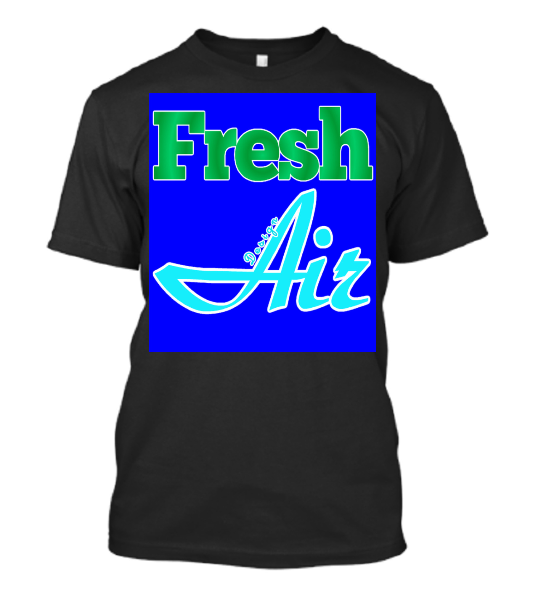February Fresh Air Green And Blue Design Discounted T-Shirt