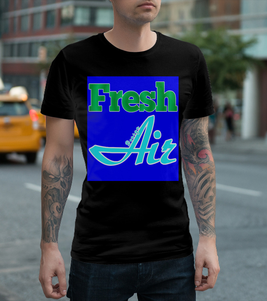 February Fresh Air Green And Blue Design Discounted T-Shirt