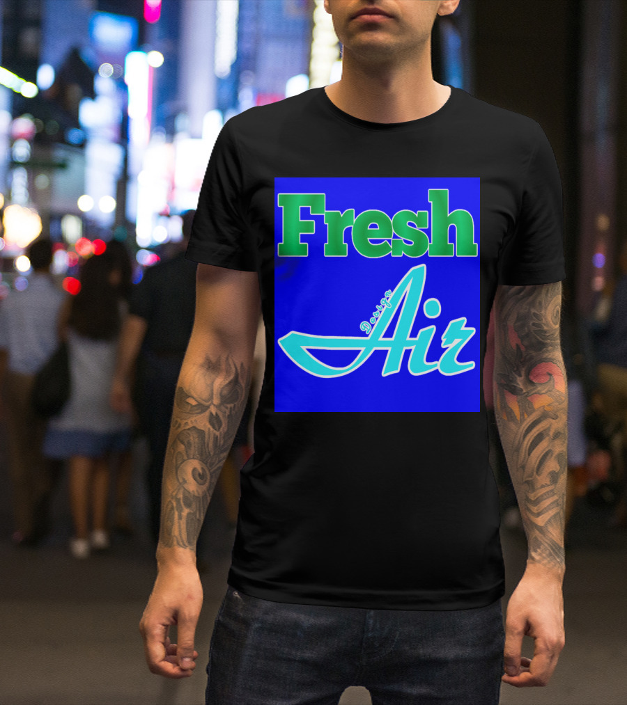 February Fresh Air Green And Blue Design Discounted T-Shirt