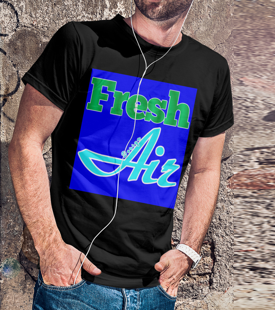 February Fresh Air Green And Blue Design Discounted T-Shirt