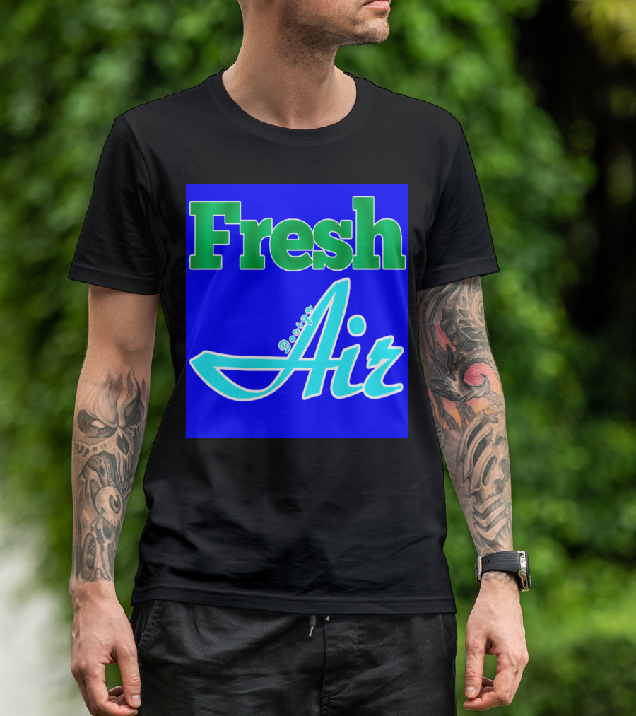 February Fresh Air Green And Blue Design Discounted T-Shirt