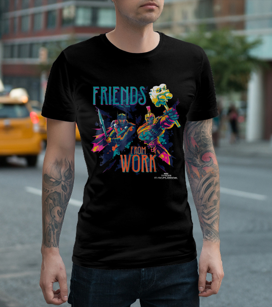 Friends From Work Neon Blast Marvel Thor Ragnarok T-Shirt