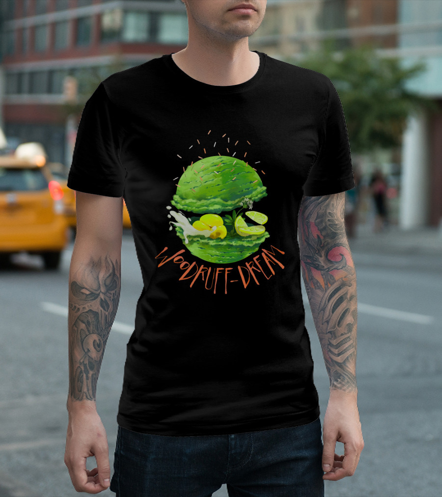 Woodruff Dream Green Macaron Burger with Lemon and Lime Elements T-Shirt