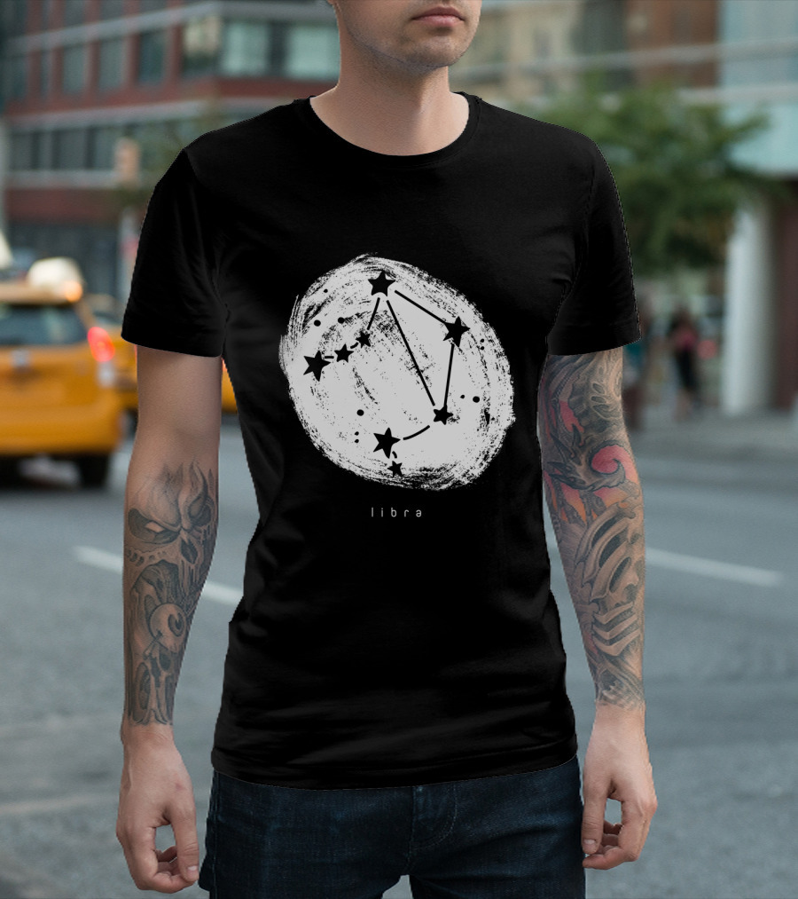 Libra Constellation Cosmic Stars and Zodiac T-Shirt