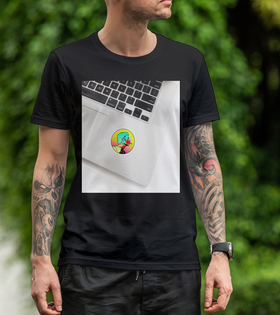 Rebel Without A Clue Colorful Pop Art Silhouette Icon Sticker T-Shirt