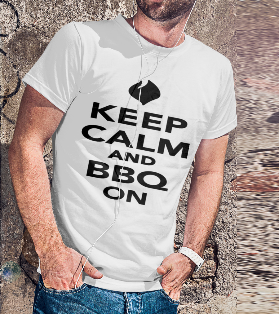 Keep Calm And BBQ On Fire Icon Flame T-Shirt