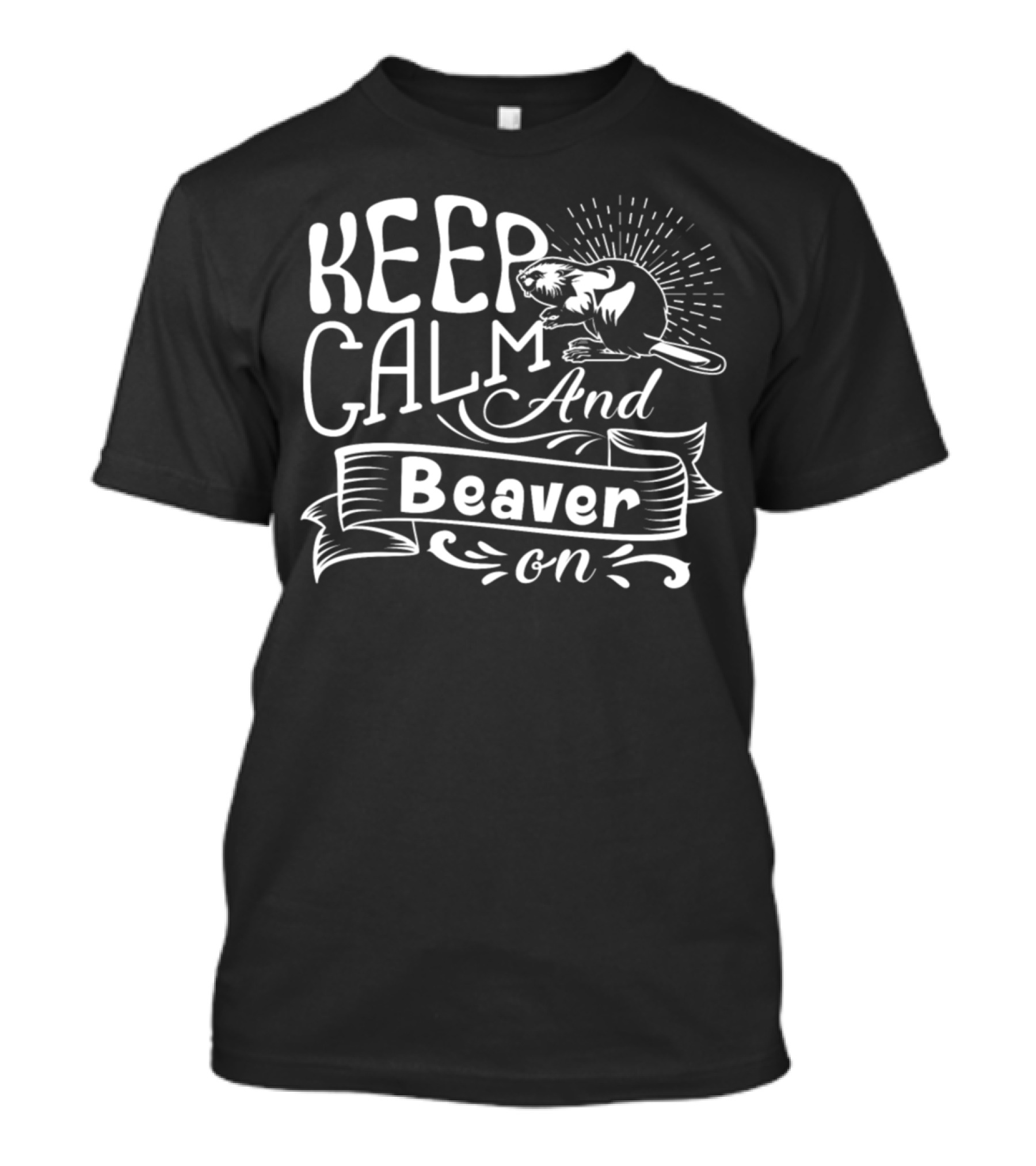 Keep Calm And Beaver On Retro Style With Illustrated Beaver T-Shirt