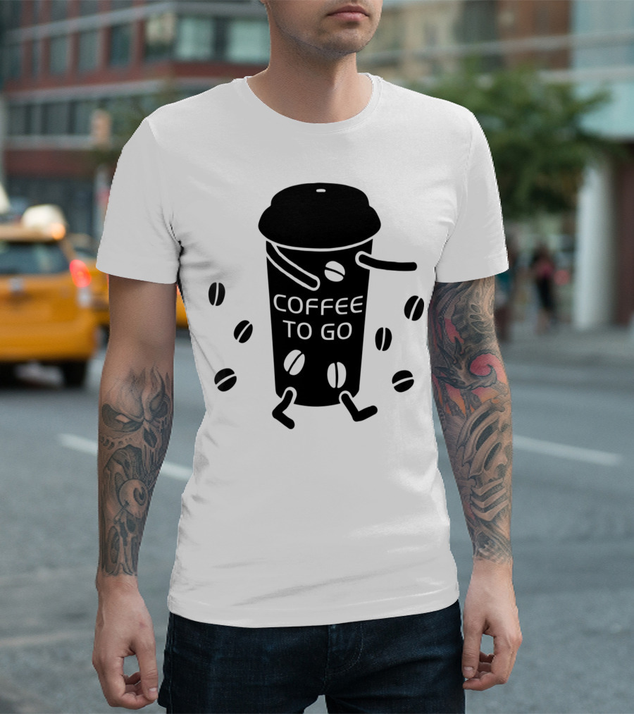 Coffee To Go Cup With Dancing Coffee Beans T-Shirt