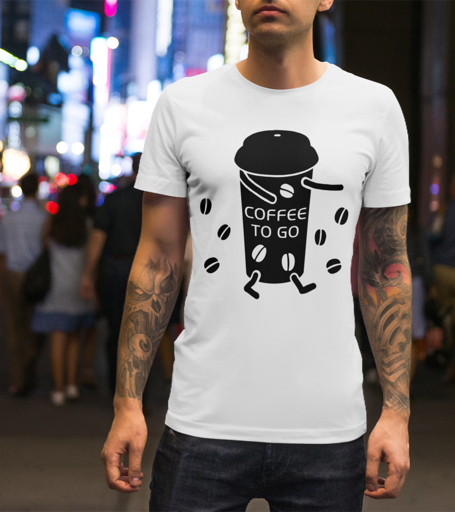 Coffee To Go Cup With Dancing Coffee Beans T-Shirt