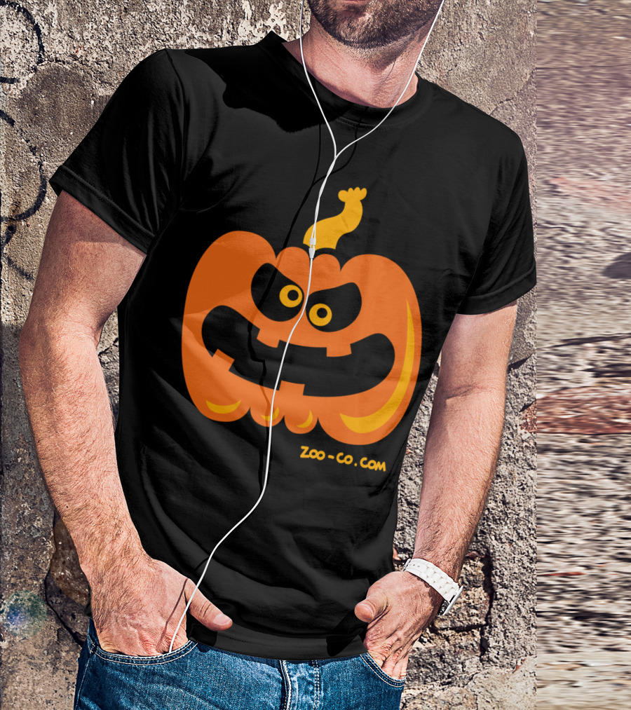 Zoo-Co Angry Pumpkin With Playful Expression Halloween T-Shirt