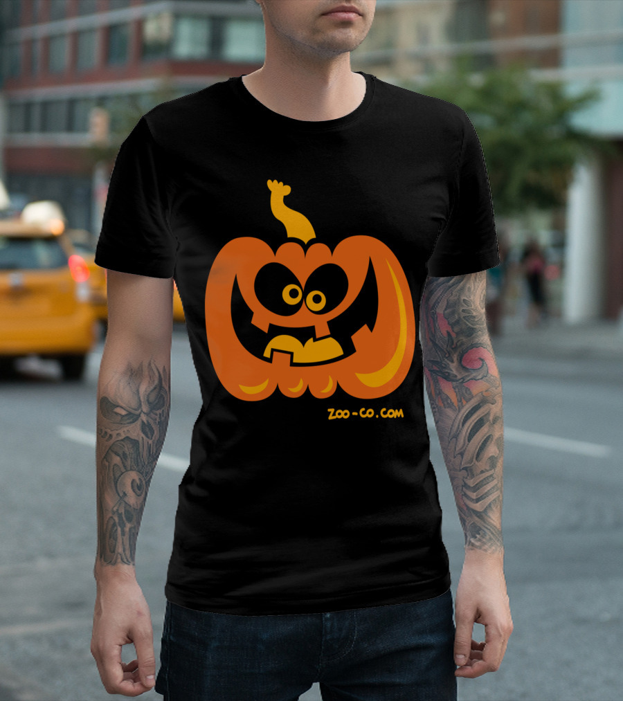 Zoo-Co.com Smiling Pumpkin Funny Cartoon Face T-Shirt